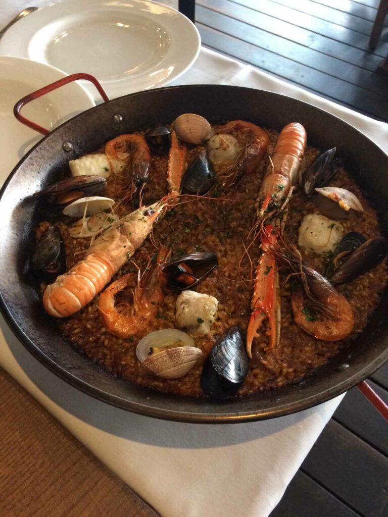 Seafood paella at 1881 Per Sagardi in Barcelona