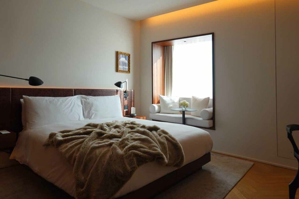 Guest room at the Barcelona Edition hotel