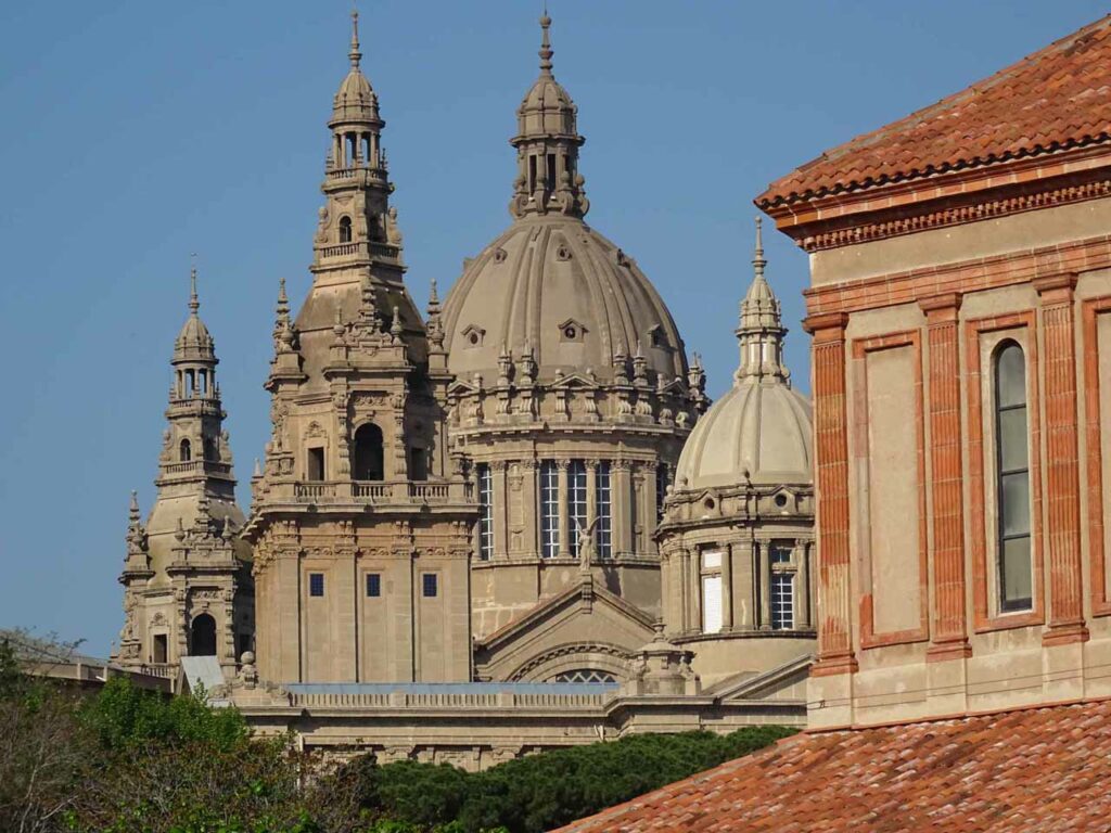 Neo classical domes on top of the MNAC in Barcelona