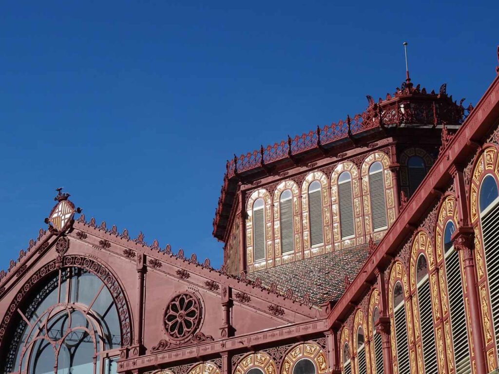 Lovely Cast iron facade of the Sant Antoni market in Barcelona