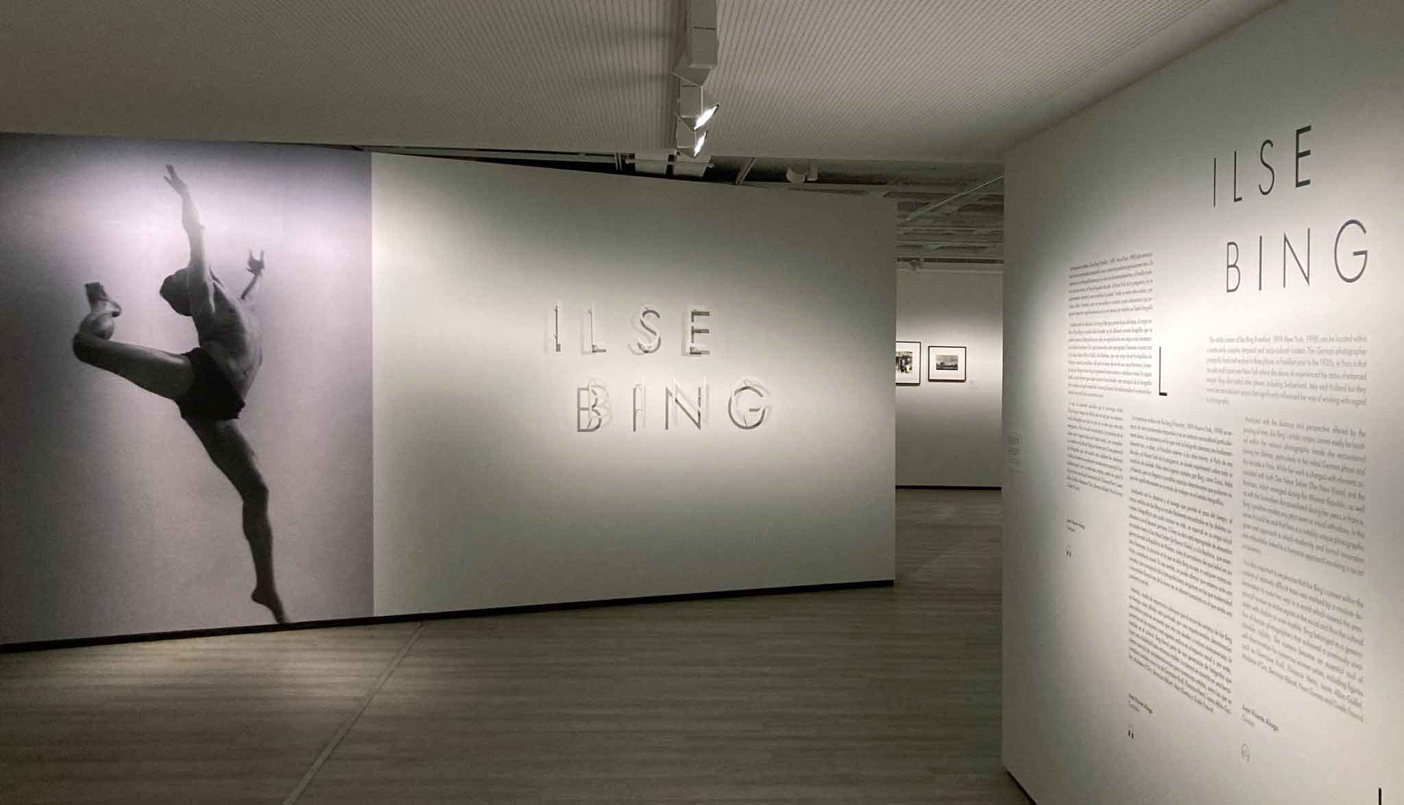 Entrance to a photography exhibition by Ilse Bing at KbR Foundation MAPFRE in Barcelona