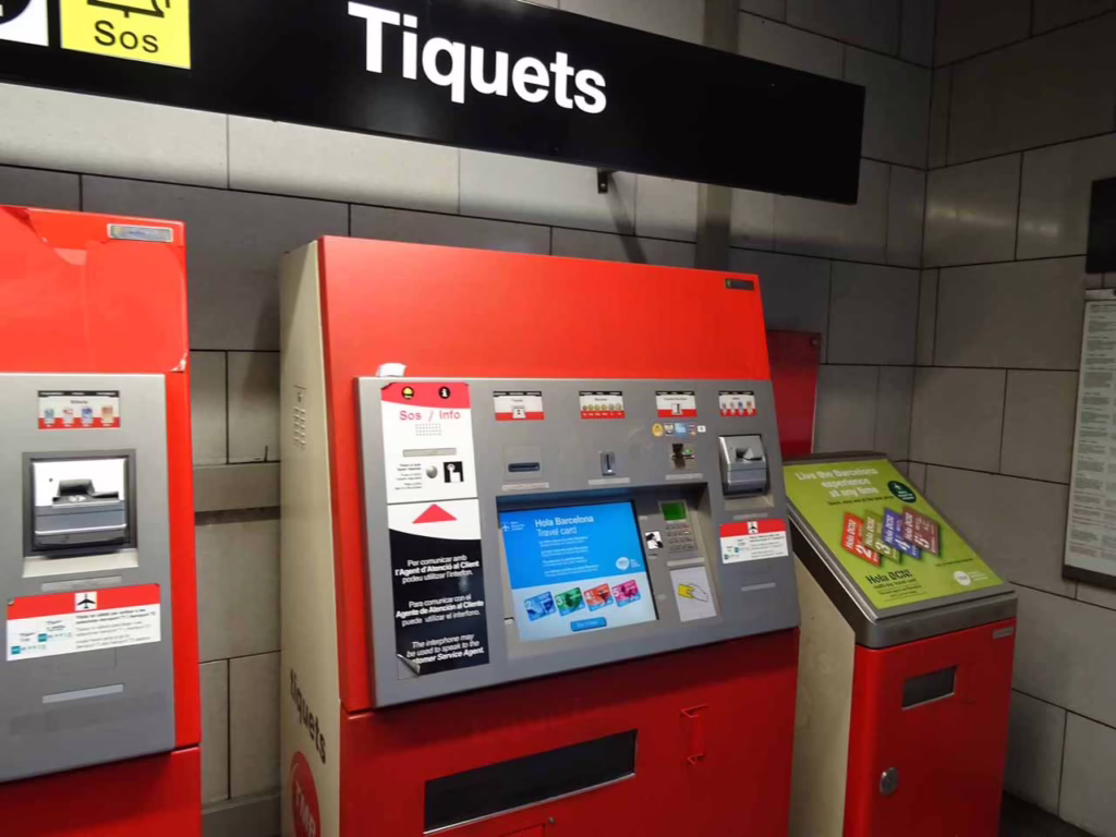 Automated ticket machine in Barcelona's Metro